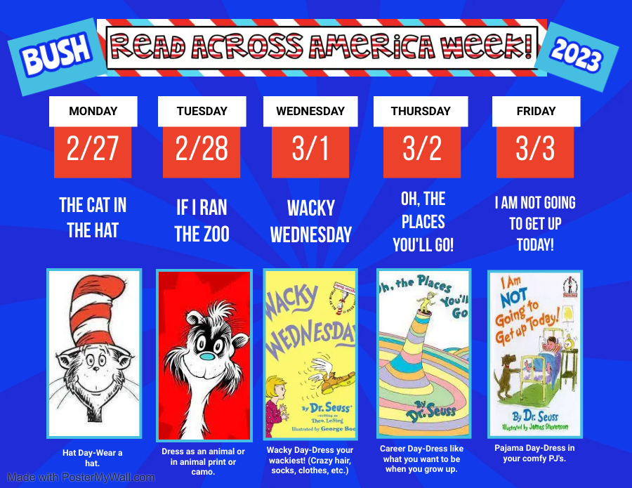 Read Across America Spirit Week Bush Elementary School