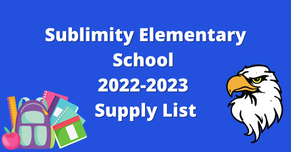 Sublimity Elementary School Supply List Sublimity Elementary School