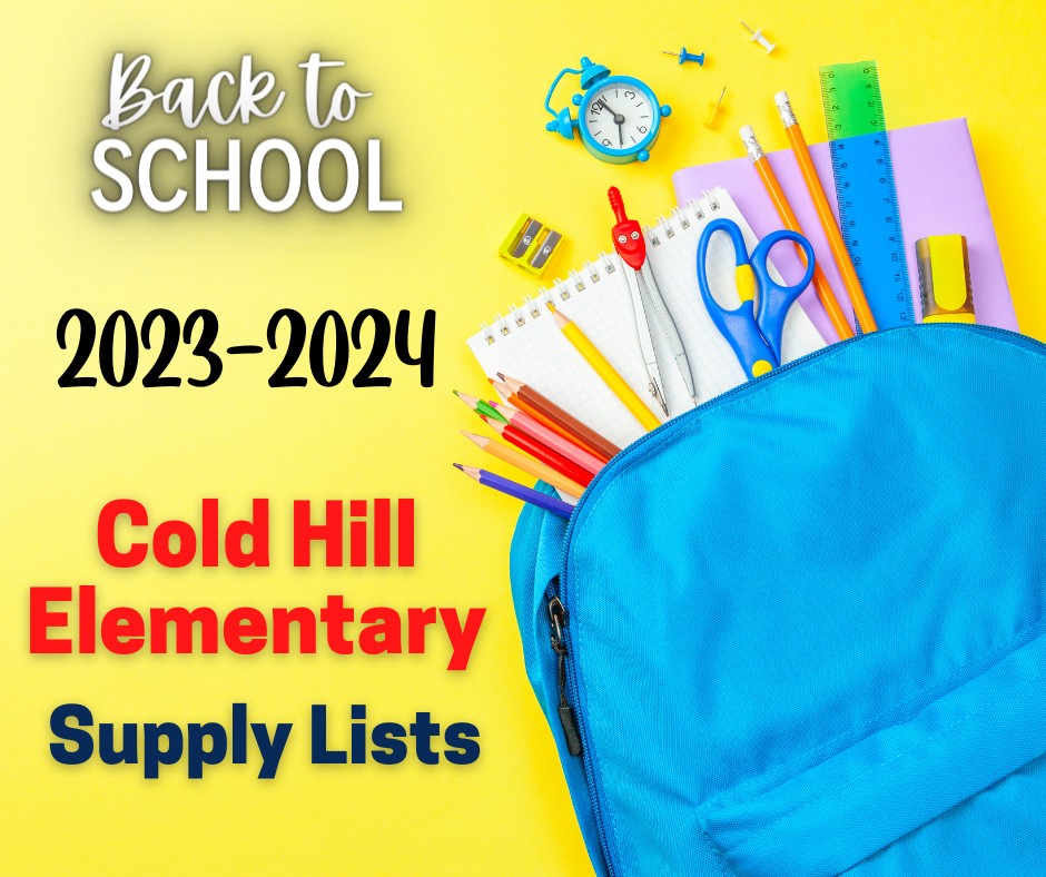 School Supply Lists 20232024 Cold Hill Elementary School