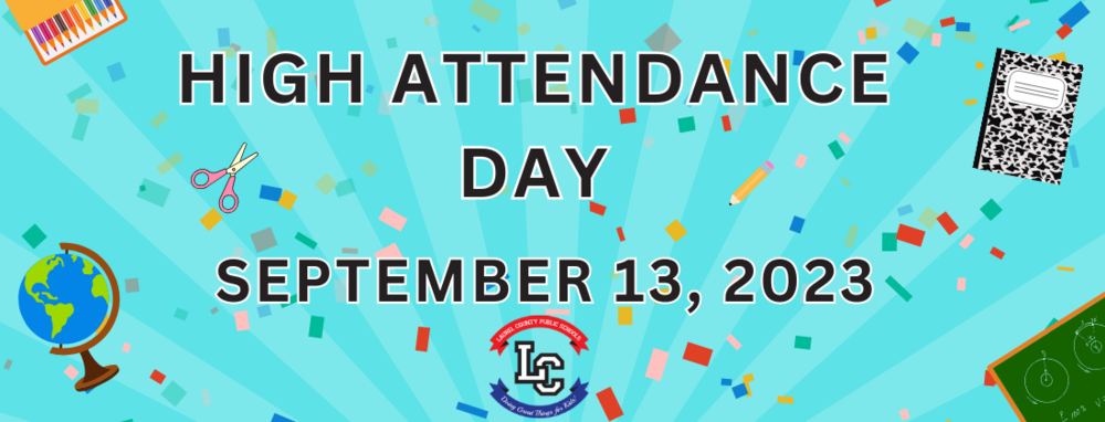 High Attendance Day with party themed background